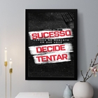 Quadro Decorativo Lembre-se 45x34cm - Com Vidro Moldura Branca