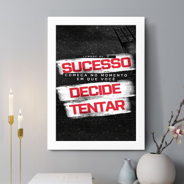 Quadro Decorativo Lembre-se 45x34cm - Com Vidro Moldura Branca