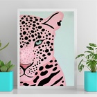 Quadro Decorativo Leopardo Soft 24x18cm - Com Vidro Moldura P