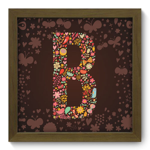 Quadro Decorativo - Letra B - 22cm X 22cm - 086qdim