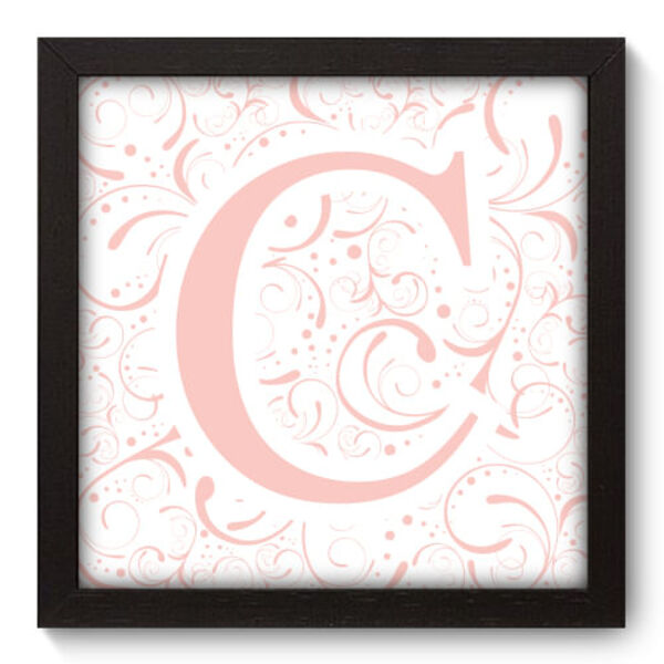 Quadro Decorativo - Letra C - 22cm X 22cm - 053qdbp