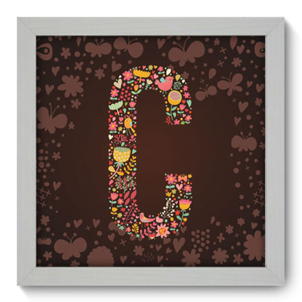 Quadro Decorativo - Letra C - 22cm X 22cm - 087qdib