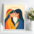Quadro Decorativo Lgbt - Amor Entre Mulheres 33x24cm - Com Vi