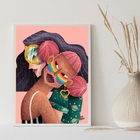 Quadro Decorativo Lgbt Lesbicas 24x18cm Moldura:madeira Preta