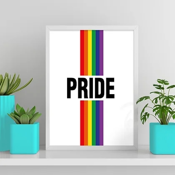 Quadro Decorativo Lgbt Pride 24x18cm - Com Vidro Moldura:made