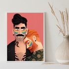 Quadro Decorativo Lgbt gays 33x24cm - Com Vidro Moldura:madei