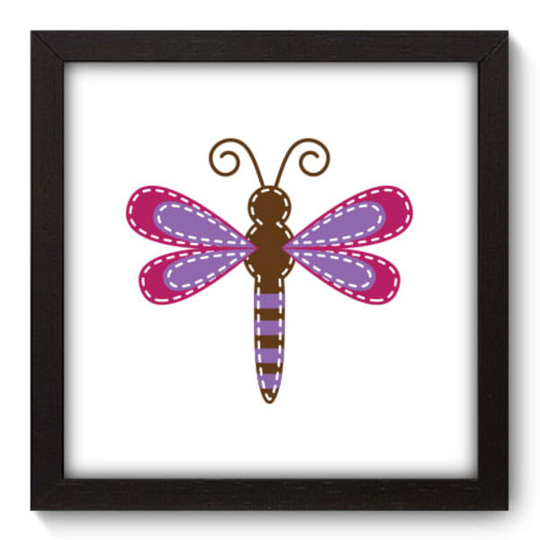 Quadro Decorativo - Libélula Lilás - 22cm X 22cm - 014qdip