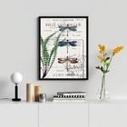 Quadro Decorativo Libélulas - Botânica 45x34cm - Com Vidro Mo