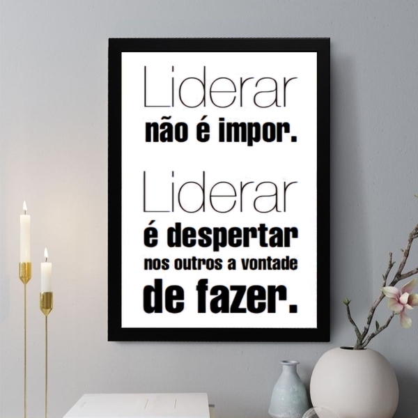 Quadro Decorativo Liderar Não É Impor 33x24cm - Com Vidro Mol