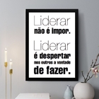 Quadro Decorativo Liderar Não É Impor 33x24cm - Com Vidro Mol