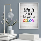 Quadro Decorativo Life Is Art 33x24cm - Com Vidro Moldura:mad