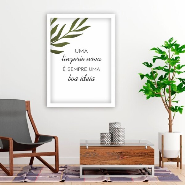 Quadro Decorativo Lingerie Nova É Sempre Uma Boa Ideia - 45x6