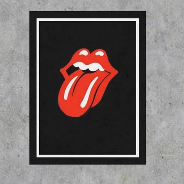 Quadro Decorativo Língua Rolling Stones 24x18cm - Com Vidro M