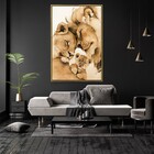 Quadro Decorativo Lion Amoroso Com Moldura E Sem Vidro 100x160