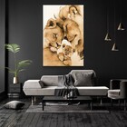 Quadro Decorativo Lion Amoroso Sem Moldura E Sem Vidro 100x160