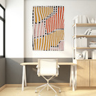 Quadro Decorativo Listrado Colorido Canvas 100x70