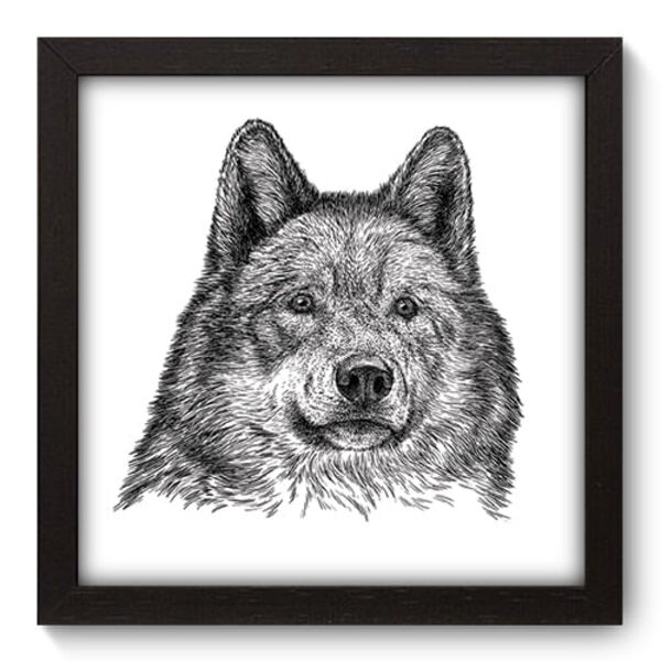 Quadro Decorativo - Lobo - 22cm X 22cm - 115qdsp