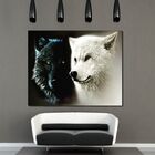 Quadro Decorativo Lobos Preto E Branco