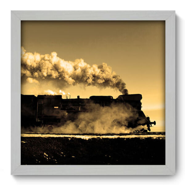 Quadro Decorativo - Locomotiva - 33cm X 33cm - 013qnvbb