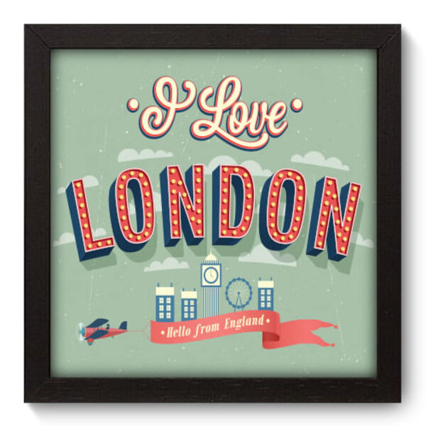 Quadro Decorativo - London - 22cm X 22cm - 041qdmp