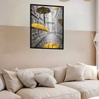 Quadro Decorativo Londres Guarda Chuvas  - 70x50cm Moldura Br