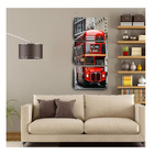 Quadro Decorativo Londres Ônibus Vermelho Vertical 70x150 Trio