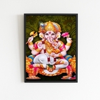 Quadro Decorativo Lord Ganesha 24x18cm - Com Vidro Moldura:ma
