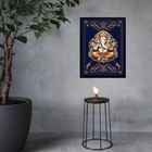 Quadro Decorativo Lord Ganesha 33x24cm Moldura:madeira Branca