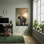 Quadro Decorativo Lord Ganesha Elefante  - 70x50cm Moldura Pr