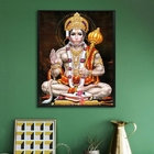 Quadro Decorativo Lord Hanuman 24x18cm - Com Vidro Moldura:ma