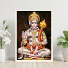 Quadro Decorativo Lord Hanuman 45x34cm - Com Vidro Moldura:ma