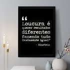 Quadro Decorativo Loucura - Einstein 33x24cm - Com Vidro Mold