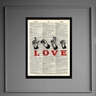 Quadro Decorativo Love Em Libras 45x34cm - Com Vidro Moldura: