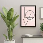 Quadro Decorativo Love - Fundo Rosê 45x34cm A3 (45 X 34)
