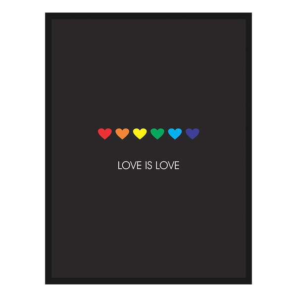 Quadro Decorativo Love Is Love Preto