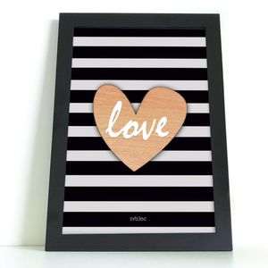 Quadro Decorativo Love Listrado Com Vidro - 20x30 | Leroy Merlin