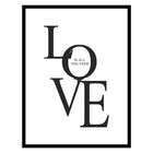 Quadro Decorativo Love Preto E Branco