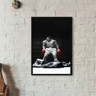 Quadro Decorativo Luta Boxe Ali 33x24cm - Com Vidro Moldura:m