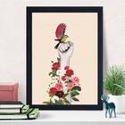 Quadro Decorativo Luta Com Flores 33x24cm - Com Vidro Moldura