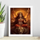 Quadro Decorativo Maa Durga 24x18cm - Com Vidro Moldura:madei