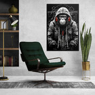 Quadro Decorativo Macaco Estiloso Moldura Cx Alta 40x60 - Mol