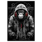 Quadro Decorativo Macaco Estiloso Moldura Cx Alta 40x60 - Mol