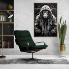 Quadro Decorativo Macaco Estiloso Moldura Cx Alta 40x60 - Mol