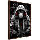 Quadro Decorativo Macaco Estiloso Moldura Cx Alta 40x60 - Mol