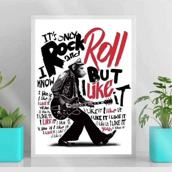 Quadro Decorativo Macaco It´s Only Rock and roll 33x24cm Mold