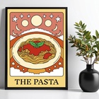 Quadro Decorativo Macarrão Pasta- Carta Tarot 24x18cm Moldura