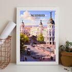 Quadro Decorativo Madrid - Espanha 45x34cm - Com Vidro Moldur