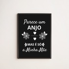 Quadro Decorativo Mãe Anjo 24x18cm Moldura:madeira Preta
