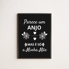Quadro Decorativo Mãe Anjo 33x24cm - Com Vidro Moldura:madeir