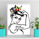 Quadro Decorativo Mãe De Autista 33x24cm - Com Vidro Moldura: